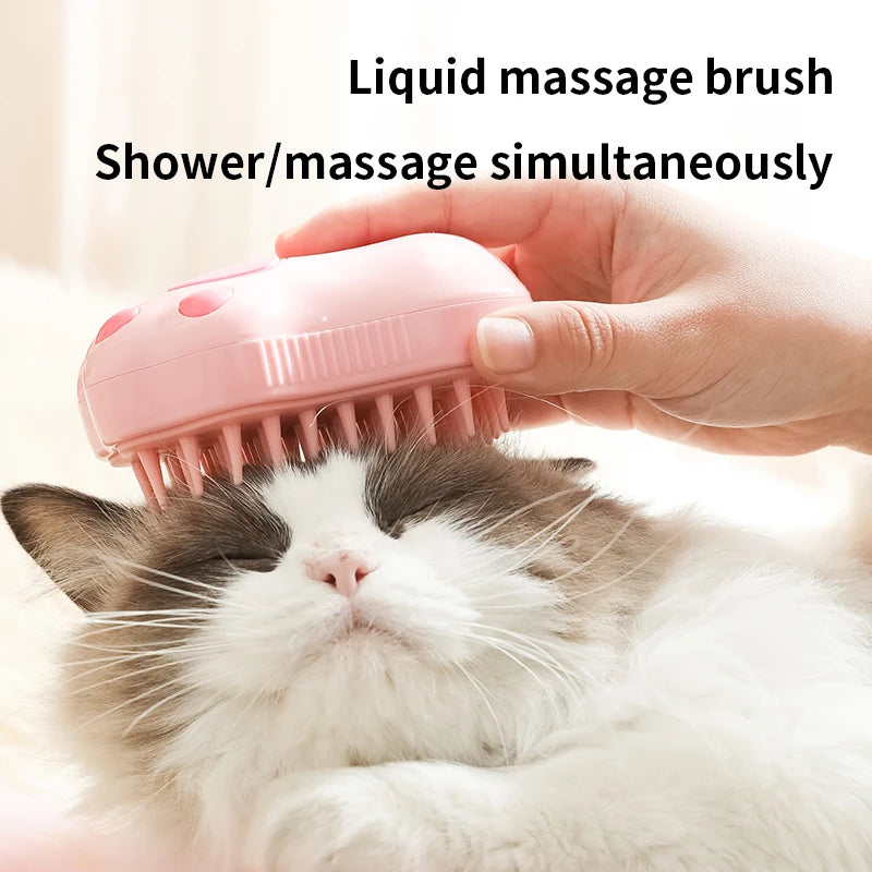 Brosse pour animaux de compagnie 3 en 1, brosse à vapeur pour chat