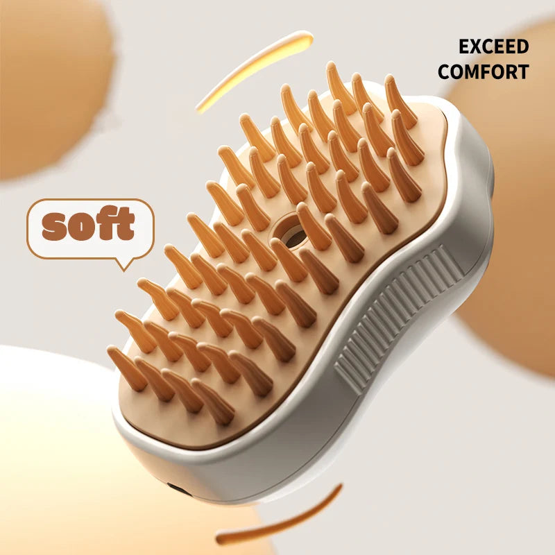 Brosse pour animaux de compagnie 3 en 1, brosse à vapeur pour chat