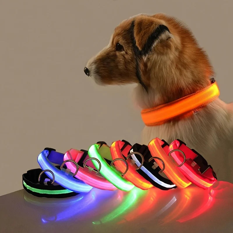 Nylon LED Nacht Sicherheit Blinkende Glow In The Dark Hund Leine Hunde